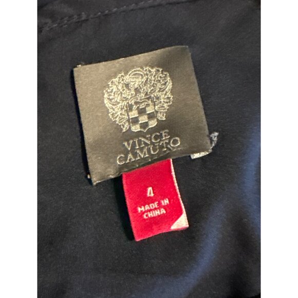 Vince Camuto Navy Dress Amazing Flowy Size 4 Fully Lined - Picture 4 of 4